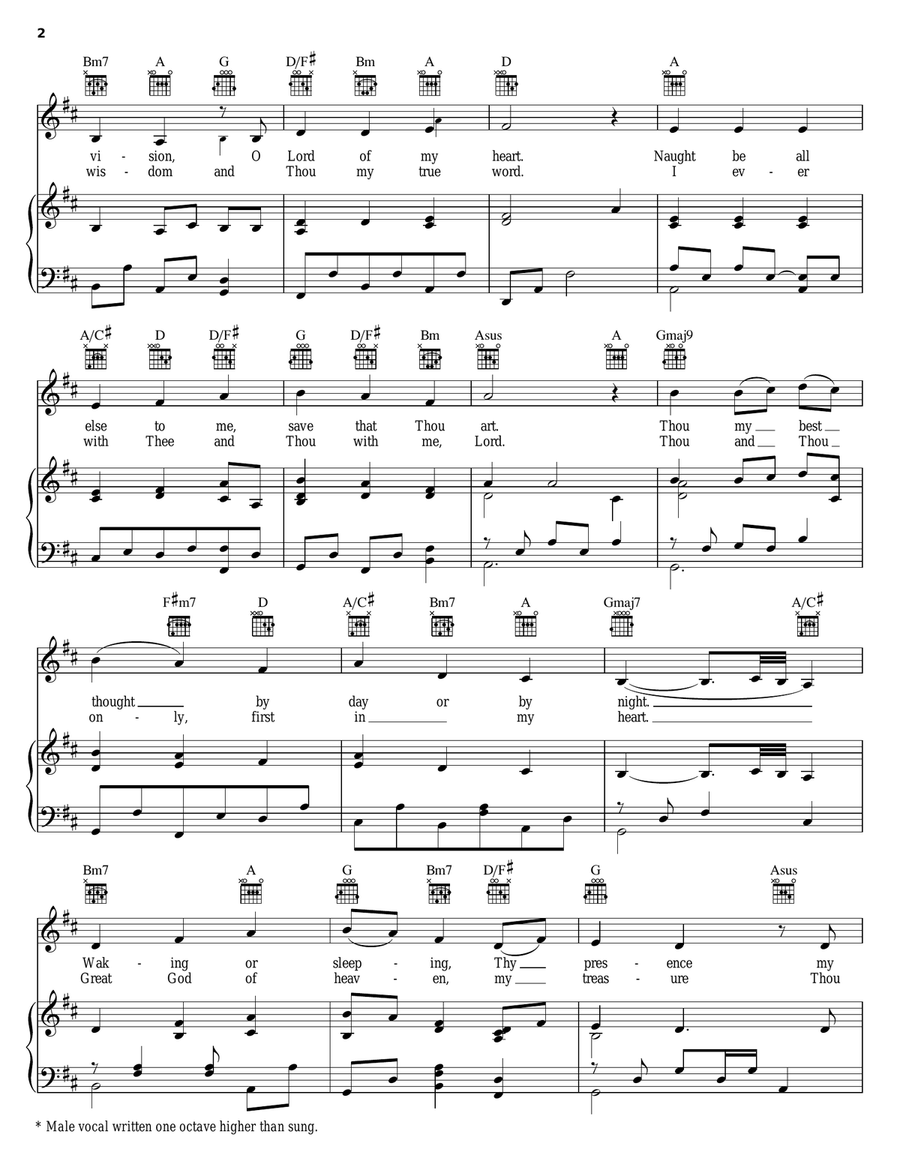 Be Thou My Vision Piano, Vocal, Guitar scores gallery preview page 2