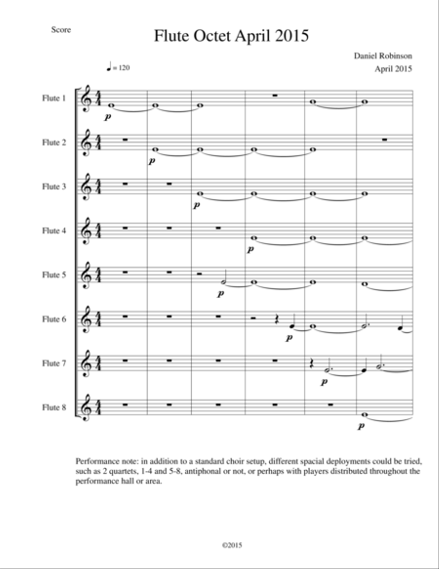 OCTET for flutes OCTET for flutes Woodwind Ensemble scores gallery preview page 1
