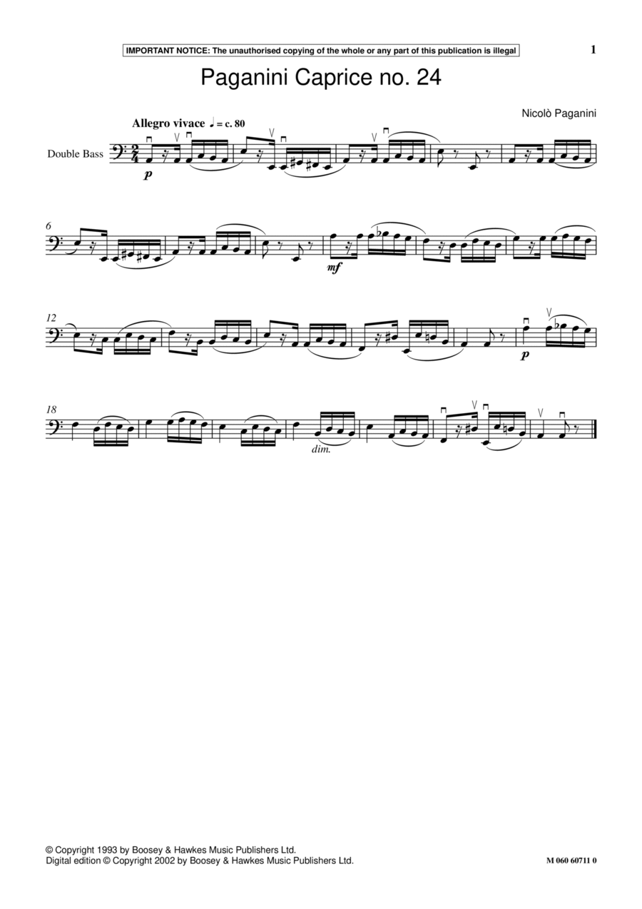 Paganini Caprice No. 24 School and Community scores gallery preview page 1