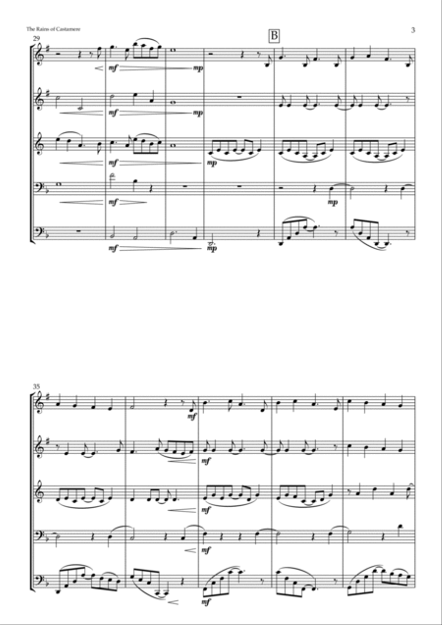 The Rains Of Castamere Brass Ensemble scores gallery preview page 3