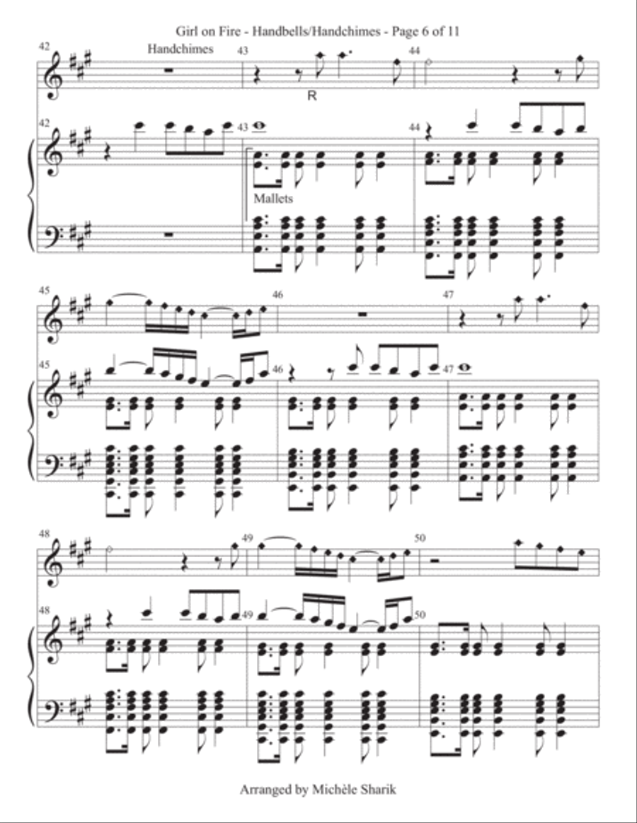 Girl On Fire Girl On Fire Handbell Choir scores gallery preview page 6