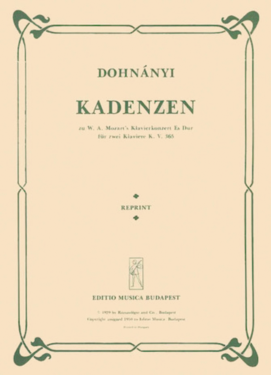 Cadenzas/mozart E Flat-2/4 Piano scores gallery preview page 1