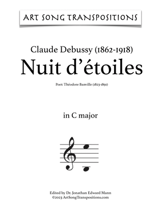Book cover for DEBUSSY: Nuit d'étoiles (transposed to C major and B major)