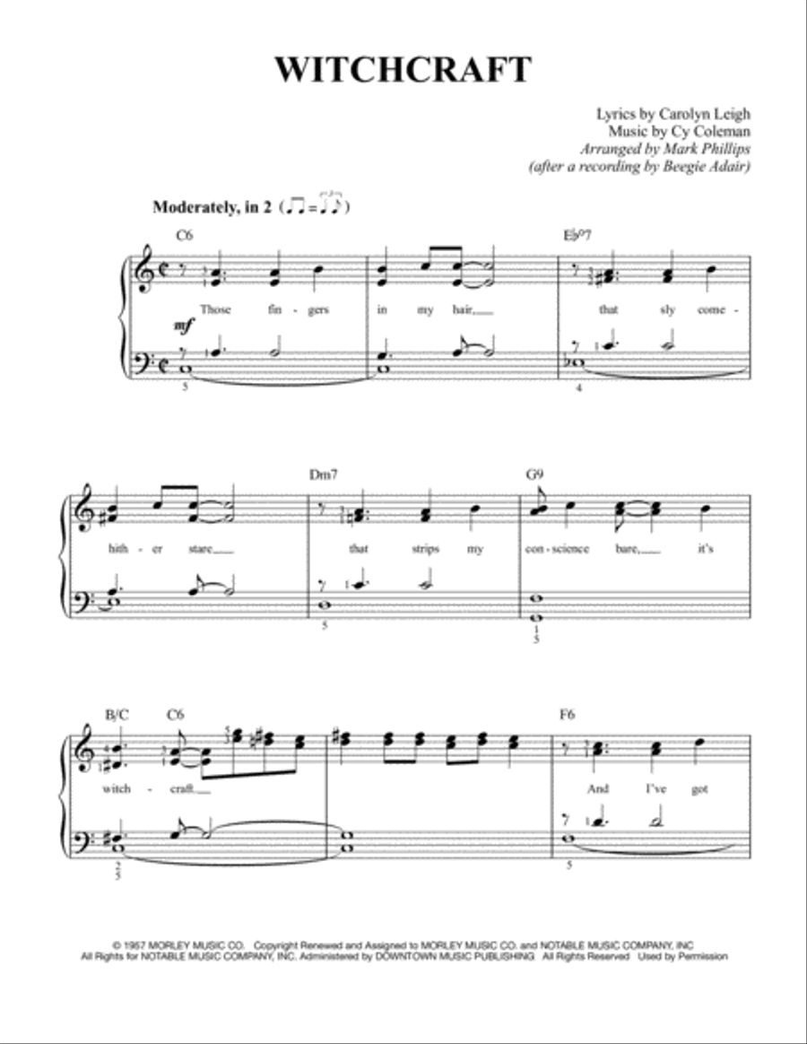 Witchcraft Witchcraft Easy Piano scores gallery preview page 1