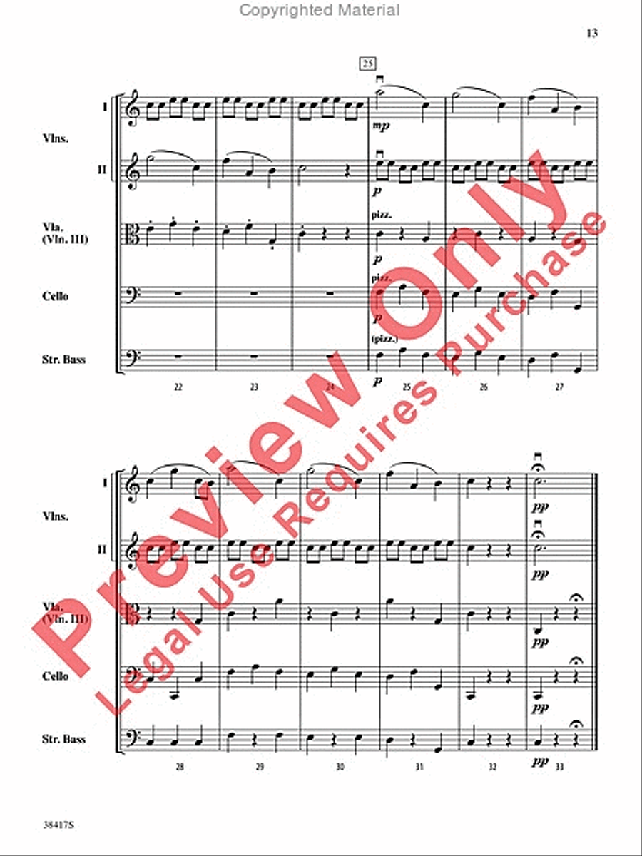 Themes from St. Paul's Suite String Orchestra scores gallery preview page 14
