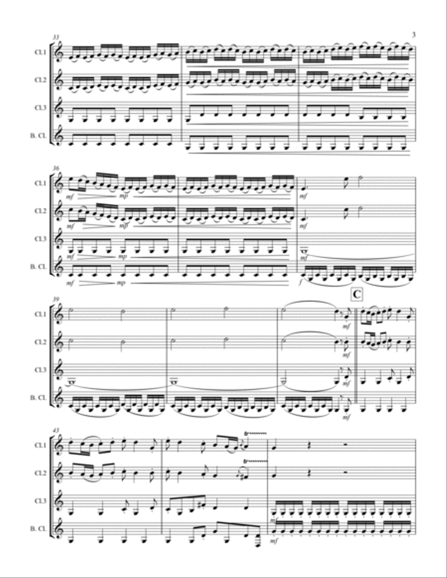 The Four Seasons - La Primavera (for Clarinet Quartet) Clarinet Quartet scores gallery preview page 4