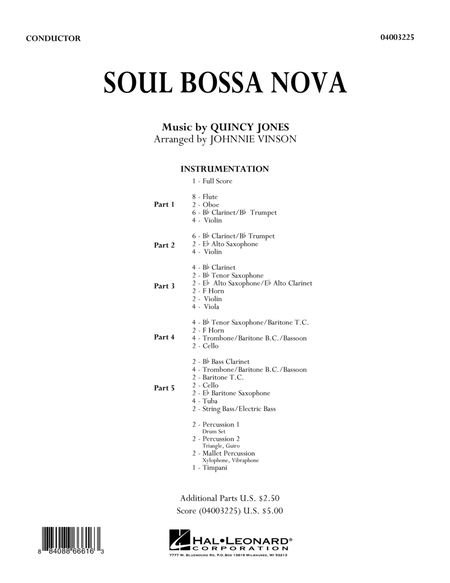 Soul Bossa Nova (arr. Johnnie Vinson) - Full Score image number null