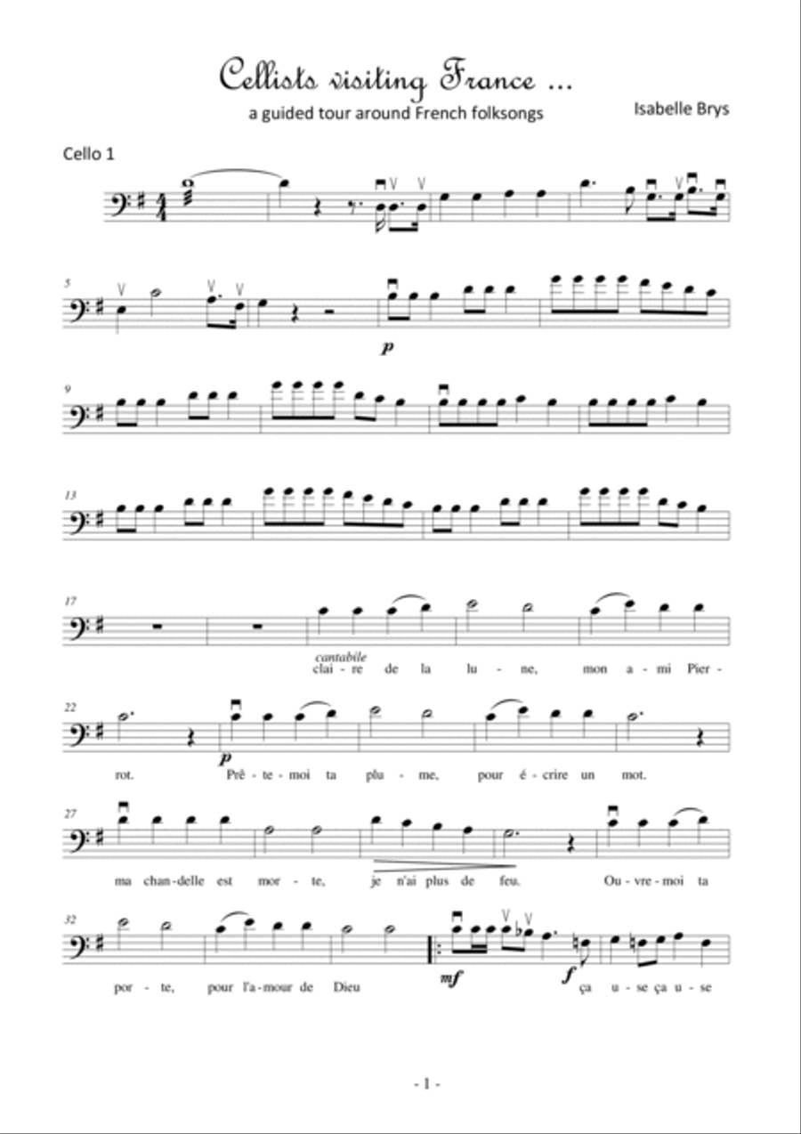 The cellists visiting France ... for Cello Choir Large Ensemble scores gallery preview page 2