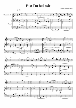 Book cover for Johann Sebastian Bach - Bist du bei mir (Clarinet Solo)