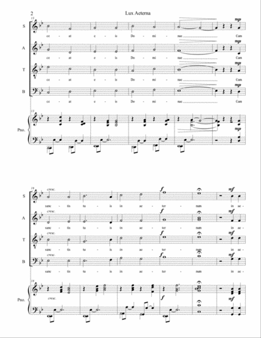 Lux Aeterna Lux Aeterna 4-Part scores gallery preview page 2