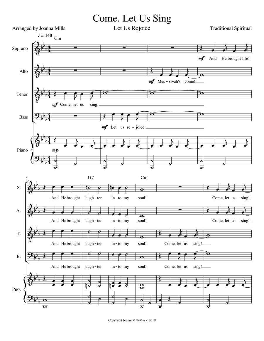 Come, Let Us Sing (Let Us Rejoice) SATB image number null