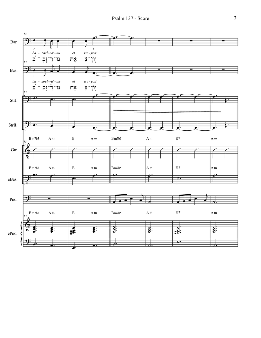 Psalm 137 - Score Only Psalm 137 - Score Only Small Ensemble scores gallery preview page 3