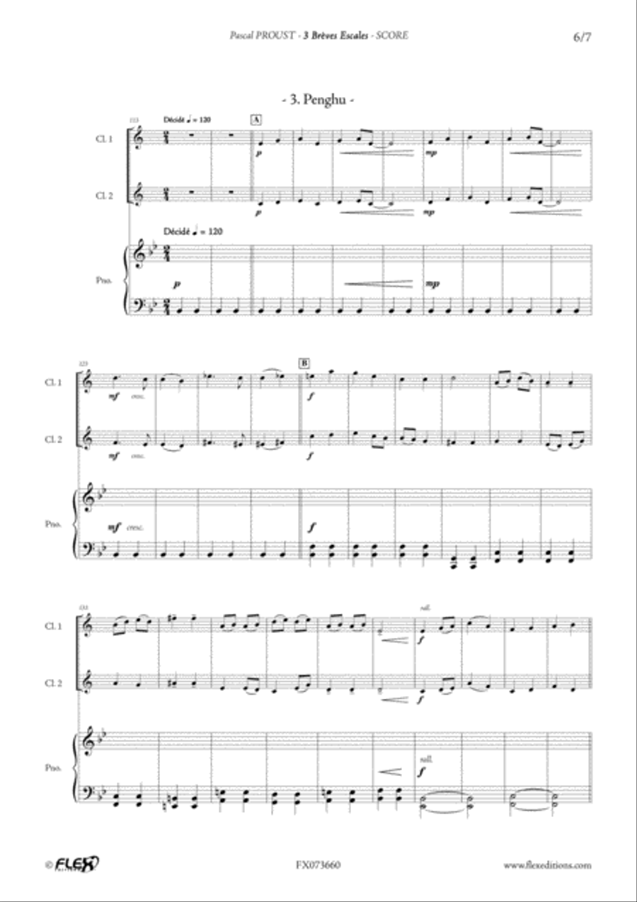3 Breves Escales B-Flat Clarinet scores gallery preview page 6