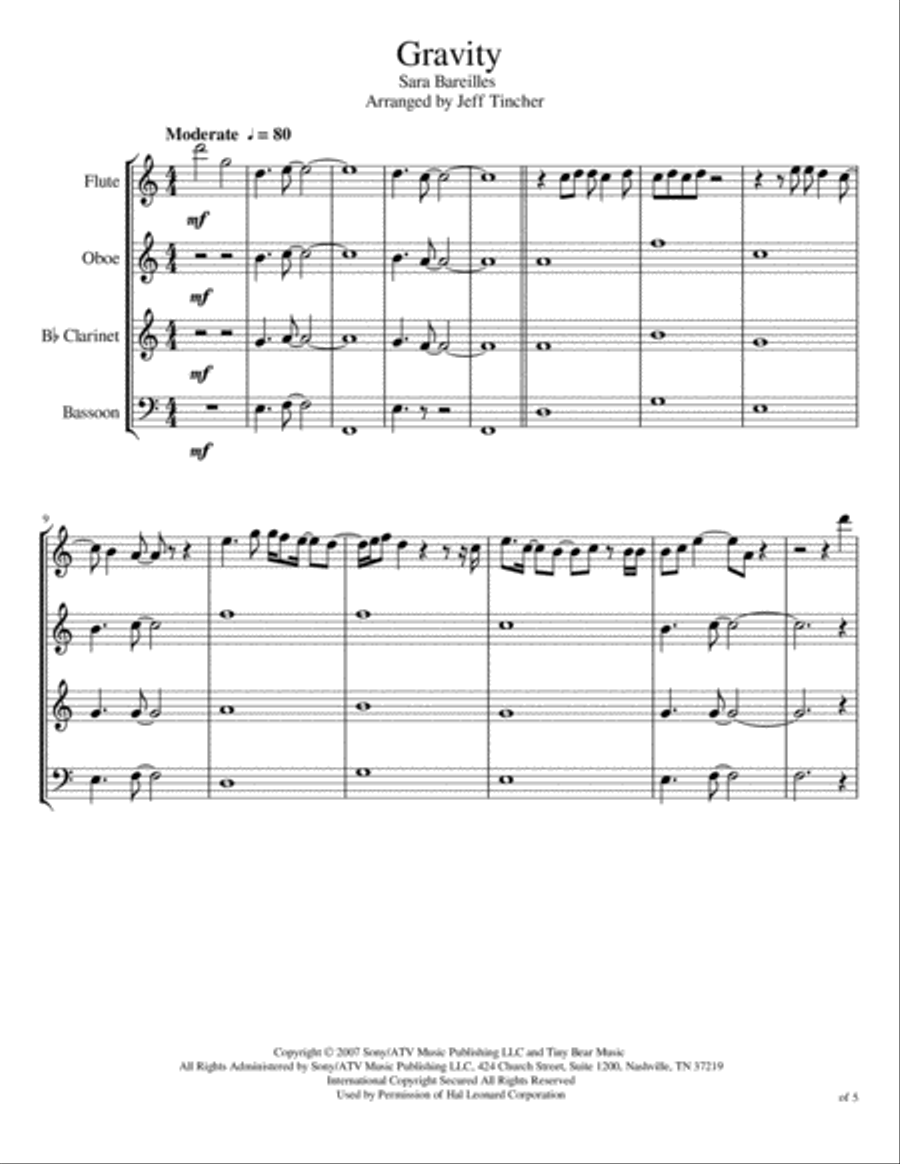 Gravity Gravity Woodwind Quartet scores gallery preview page 2