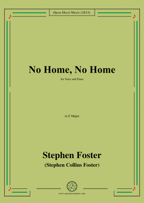 Book cover for S. Foster-No Home,No Home,in E Major