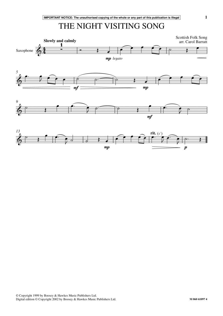 The Night Visiting Song School and Community scores gallery preview page 1