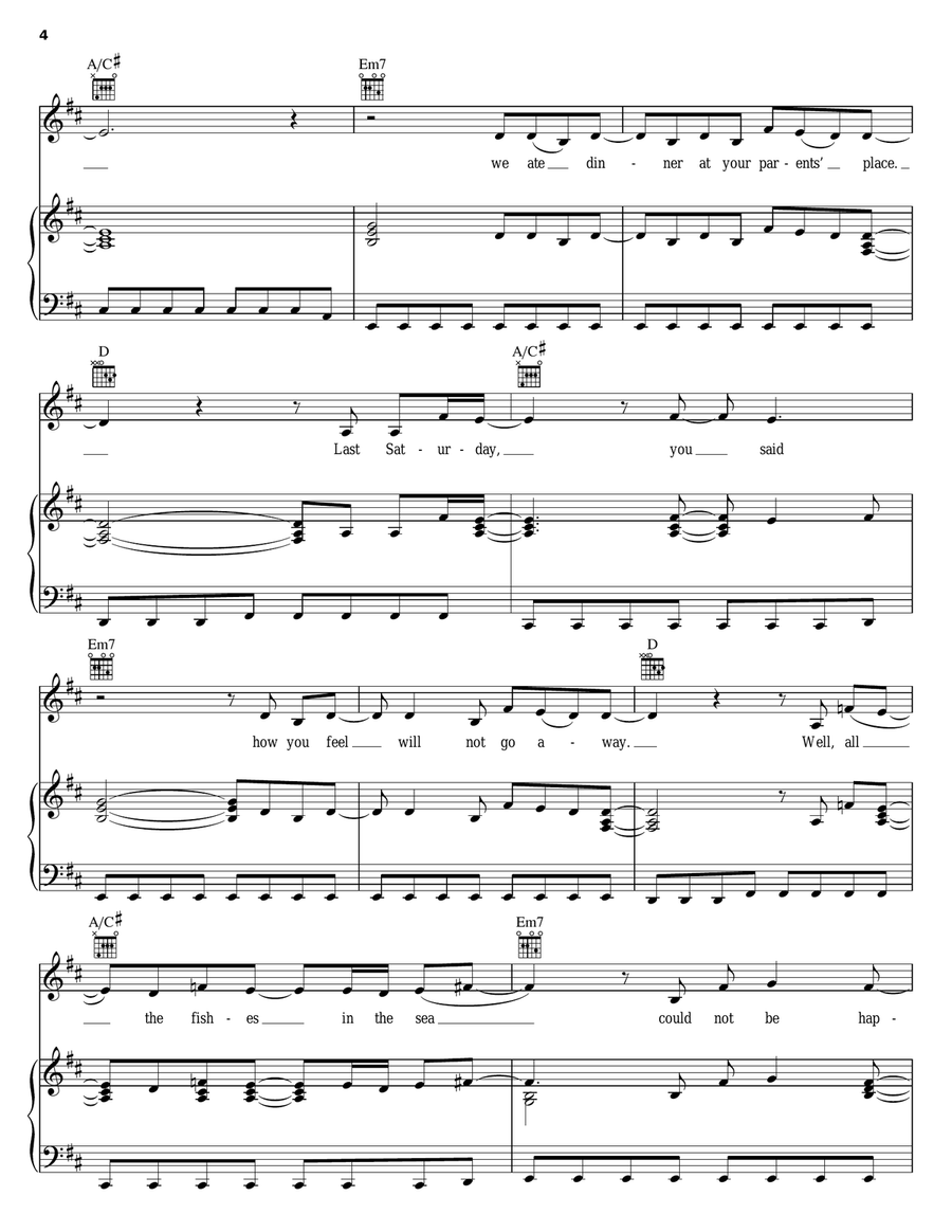 Fragile Heart Piano, Vocal, Guitar scores gallery preview page 4