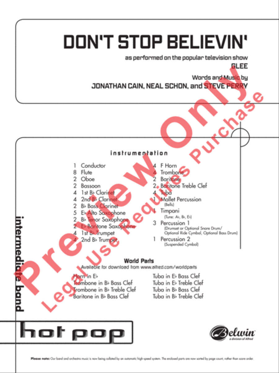 Don't Stop Believin' Don't Stop Believin' Concert Band scores gallery preview page 2