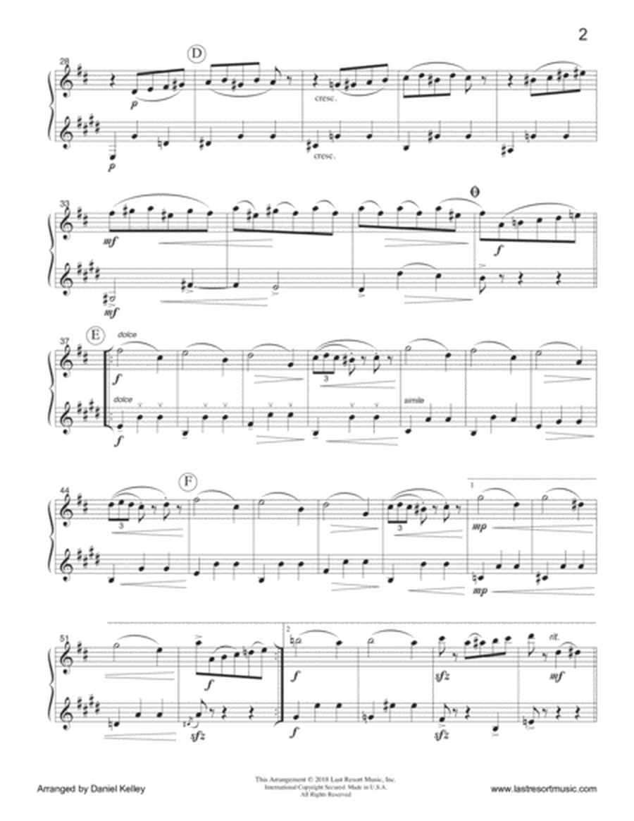 Waltz of the Flowers from The Nutcracker for Flute or Oboe or Violin & Clarinet Duet - Music for Two