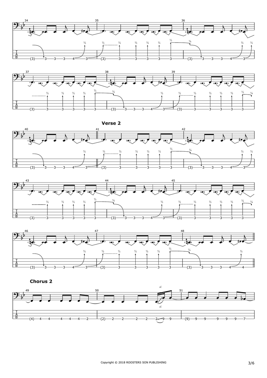 Check My Brain Bass Guitar Tablature scores gallery preview page 3