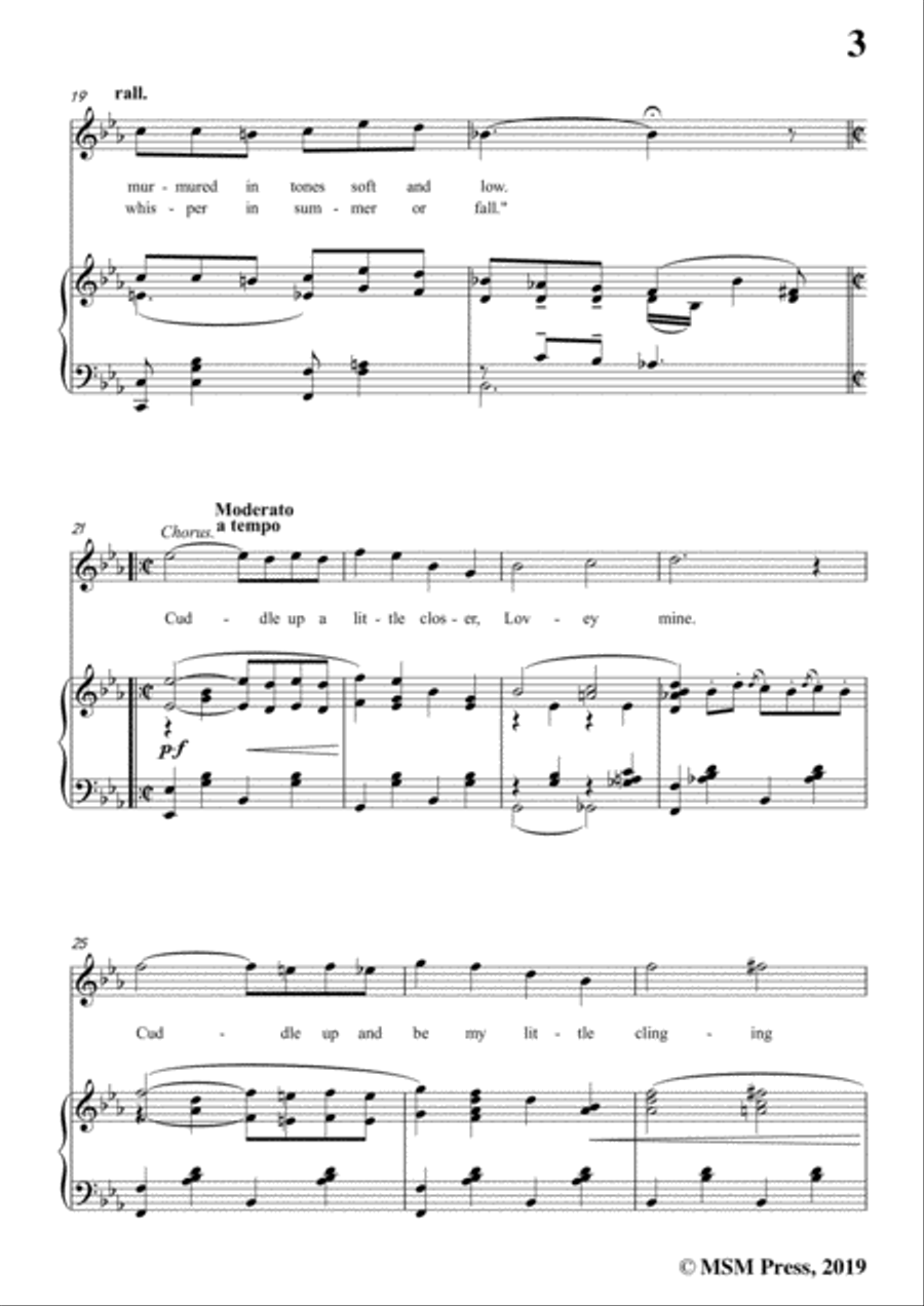Karl Hoschna-Cuddle Up A Little Closer,Lovey Mine,in E flat Major,for Voice&Pno Voice scores gallery preview page 5