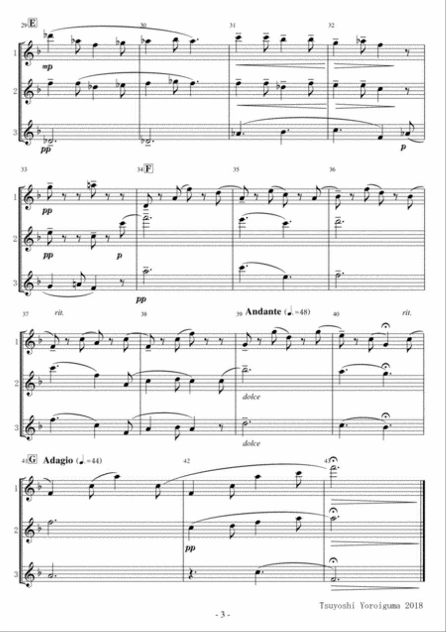 <Flute Trio> Mary's Lullaby Flute Trio scores gallery preview page 3