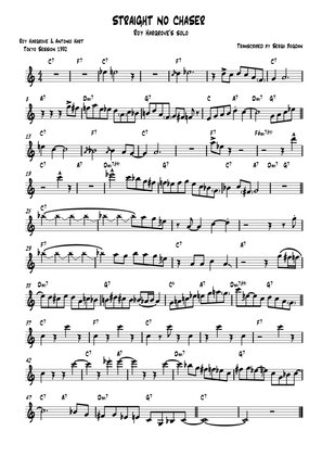 Straight No Chaser Trumpet Solo Transcription Roy Hargrove – Solo Bb Instrument