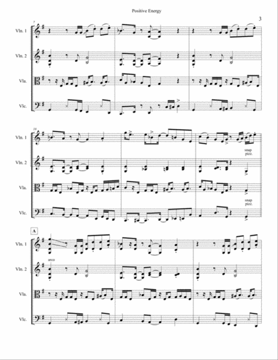 Positive Energy - String Quartet String Quartet scores gallery preview page 4
