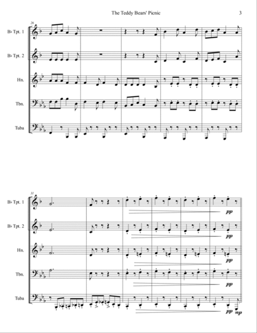 Teddy Bears’ Picnic Brass Ensemble scores gallery preview page 4