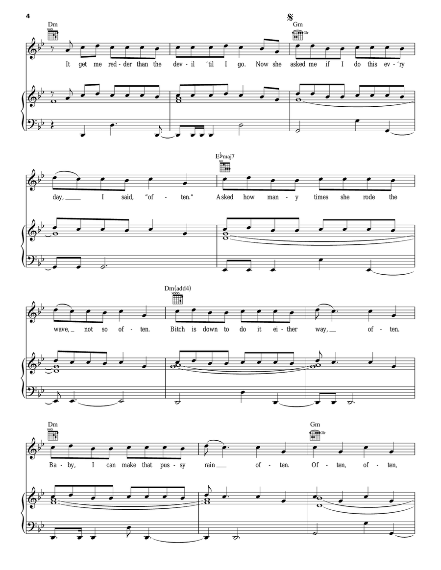 Often Piano, Vocal, Guitar scores gallery preview page 4