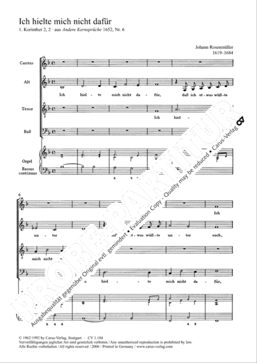 Ich hielte mich nicht dafur 4-Part scores gallery preview page 2