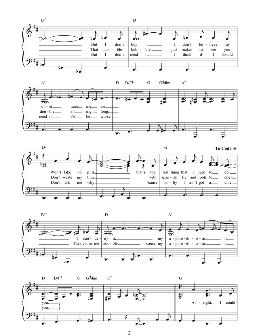 My Aphrodisiac Is You My Aphrodisiac Is You Piano Solo scores gallery preview page 2