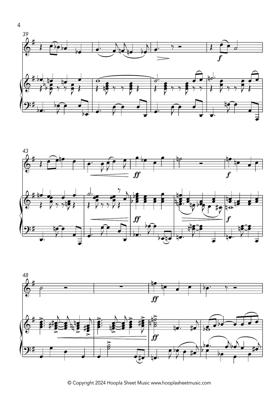 Bethlehem Beguine (O Little Town of Bethlehem Fantasy) Violin Solo scores gallery preview page 4
