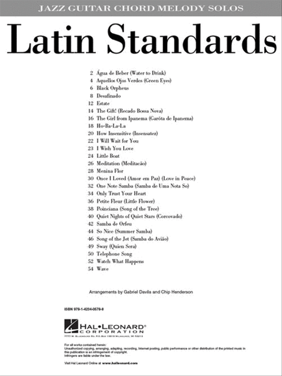 Latin Standards Guitar Tablature scores gallery preview page 2