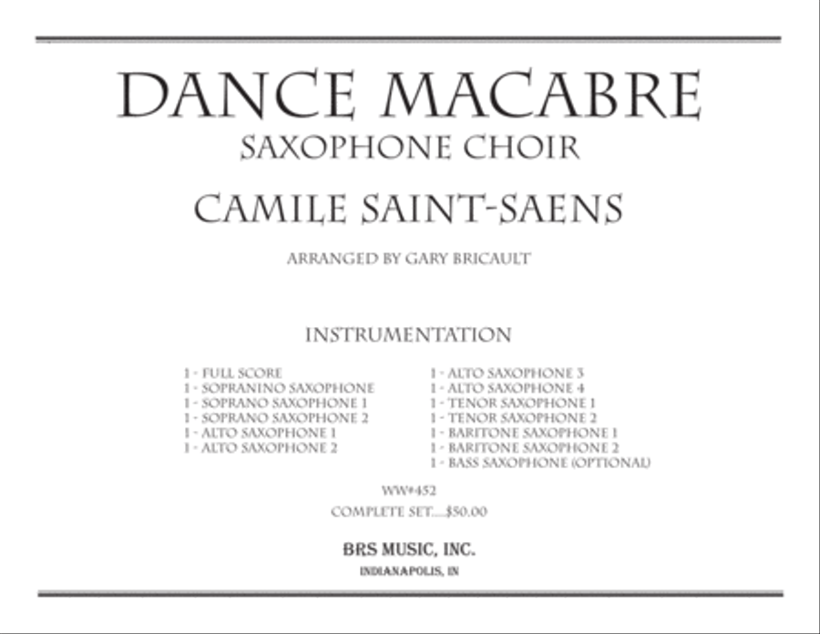 Danse Macabre Bass Saxophone scores gallery preview page 1