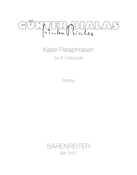 Kater-Paraphrasen für 6 Violoncelli (1978)