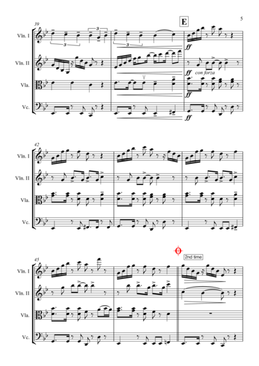 Rather Be String Quartet scores gallery preview page 5