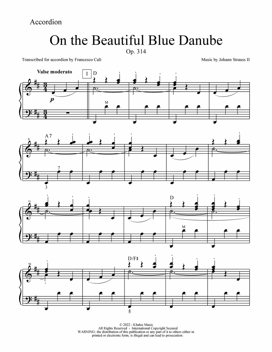 On the Beautiful Blue Danube Accordion scores gallery preview page 2