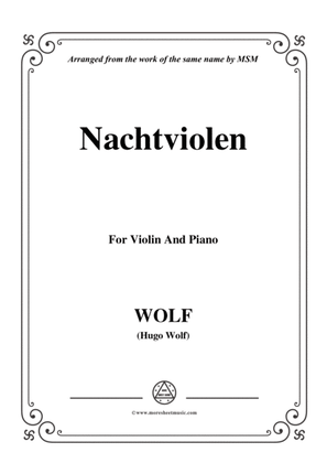 Book cover for Wolf-Nachtviolen, for Violin and Piano