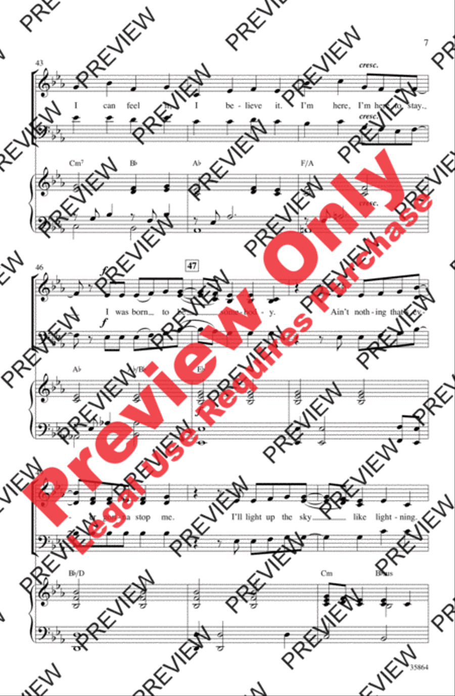 Born to Be Somebody (from Never Say Never) 3-Part scores gallery preview page 7