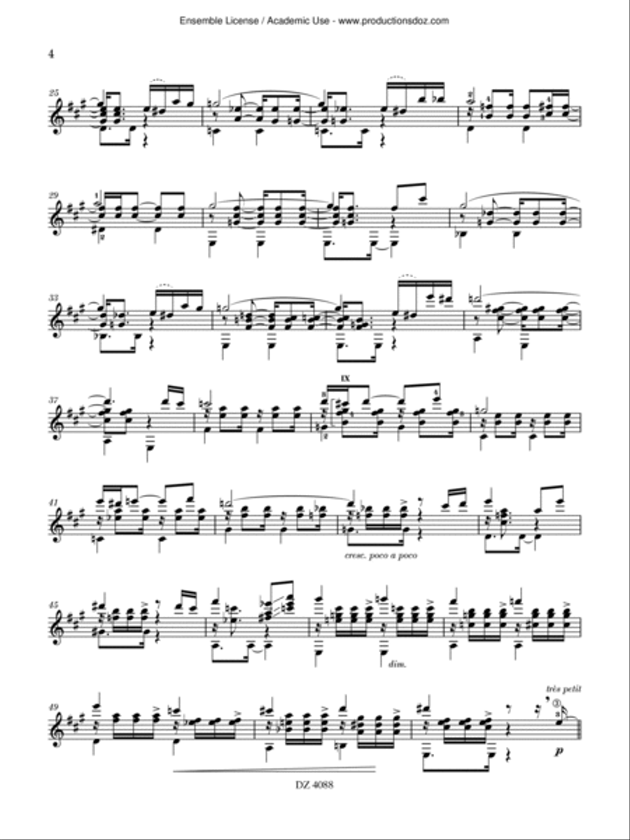 Lua para o Epilogo de Verão (Août) Classical Guitar scores gallery preview page 4
