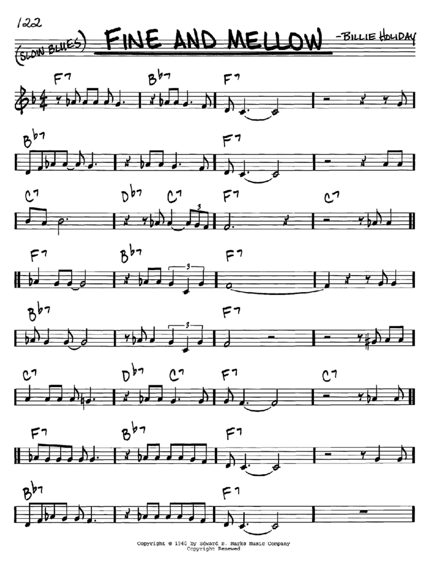 Fine And Mellow Fine And Mellow C Instrument scores gallery preview page 1