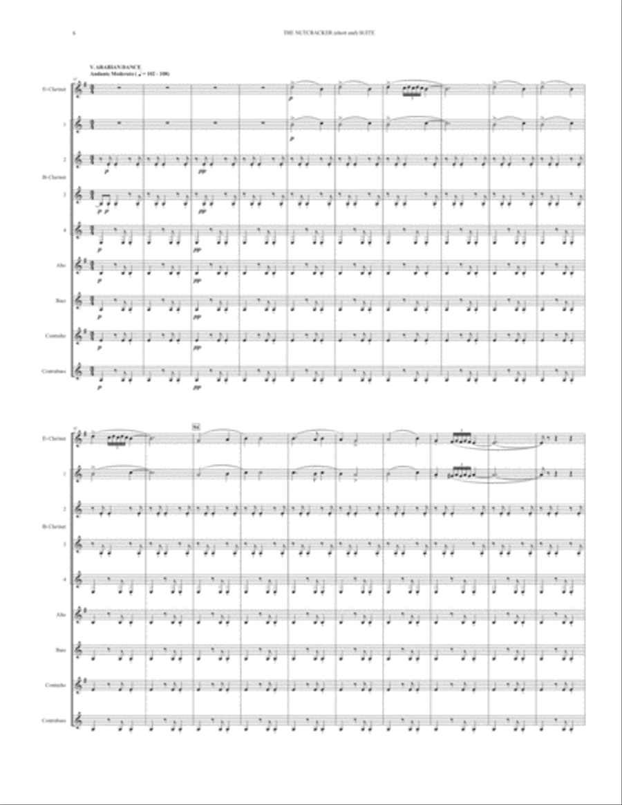 THE NUTCRACKER (short and) SUITE (for Clarinet Choir) Clarinet Choir scores gallery preview page 6