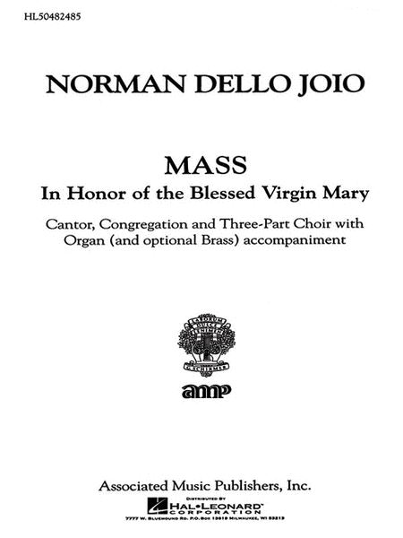 Mass Virgin Mary Congr Pt Mass In Honor Of The Blessed V M Congregation Part