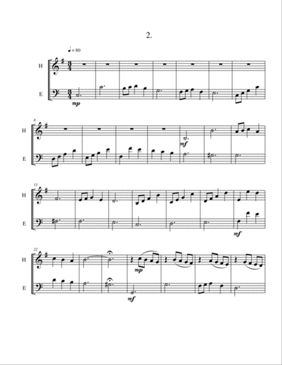 Three Duets for Horn and Trombone (Euphonium) Brass Duet scores gallery preview page 4