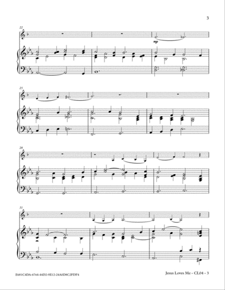Jesus Loves Me Clarinet Solo scores gallery preview page 3