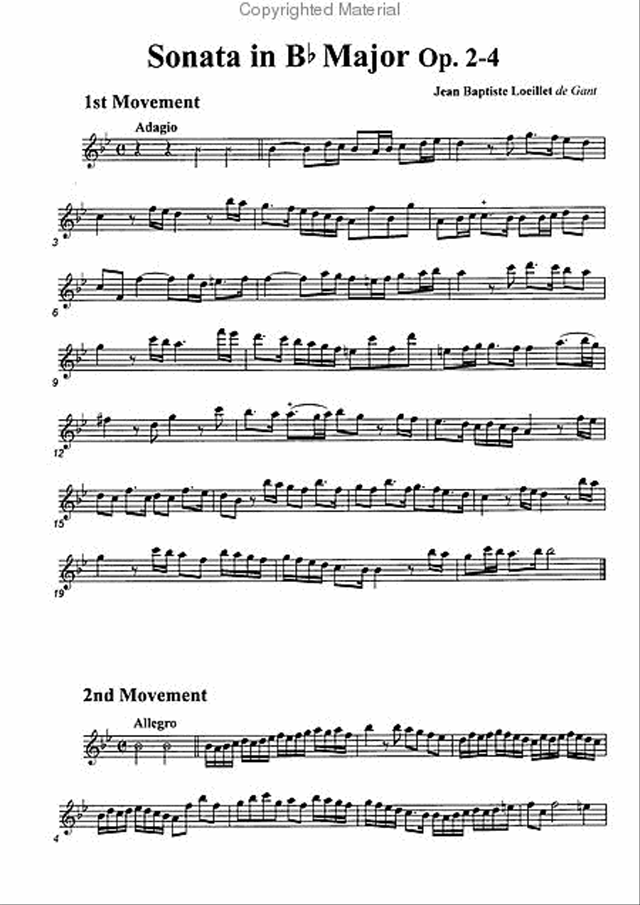 Sonata in B-flat Major, Op. 2-4 Alto Recorder scores gallery preview page 2
