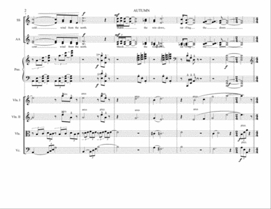 AUTUMN - For Treble Voices (SSAA) Piano & String Quartet SSAA scores gallery preview page 2