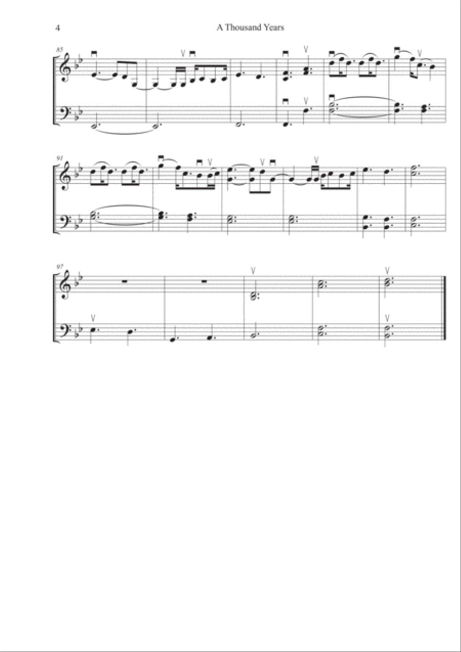 A Thousand Years String Duet scores gallery preview page 4