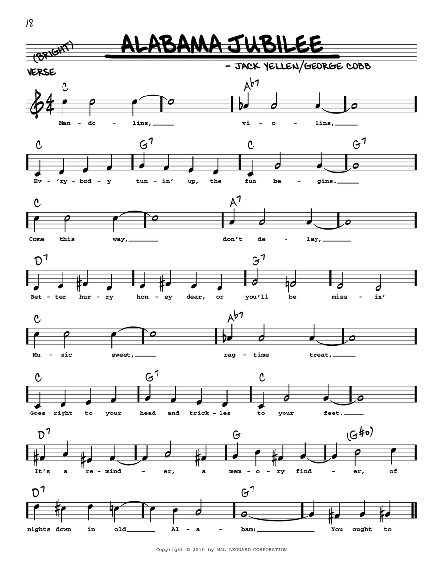 Alabama Jubilee (arr. Robert Rawlins) Voice scores gallery preview page 1